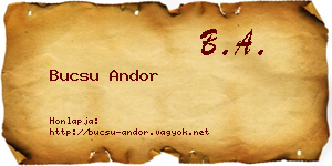 Bucsu Andor névjegykártya